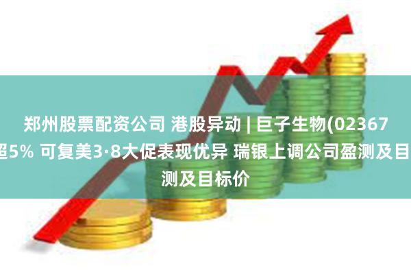 郑州股票配资公司 港股异动 | 巨子生物(02367)涨超5% 可复美3·8大促表现优异 瑞银上调公司盈测及目标价