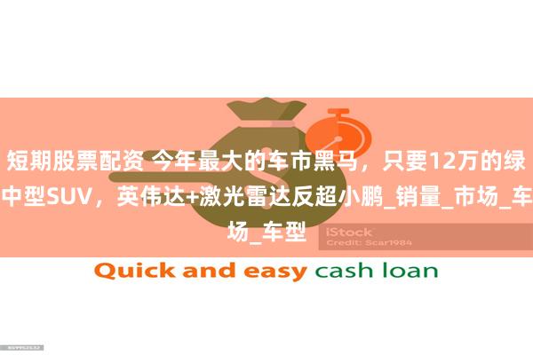 短期股票配资 今年最大的车市黑马，只要12万的绿牌中型SUV，英伟达+激光雷达反超小鹏_销量_市场_车型