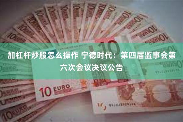 加杠杆炒股怎么操作 宁德时代：第四届监事会第六次会议决议公告