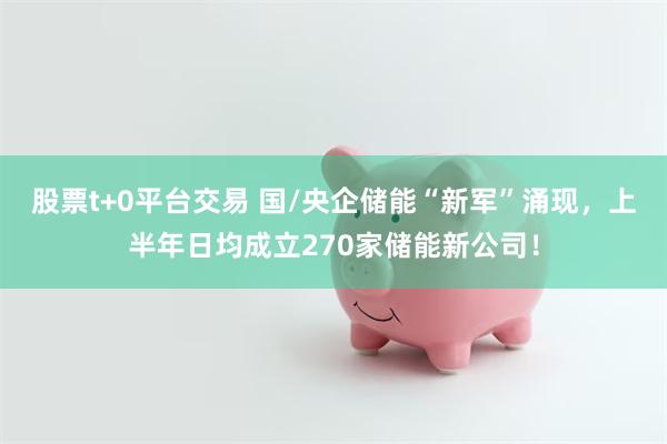 股票t+0平台交易 国/央企储能“新军”涌现，上半年日均成立270家储能新公司！