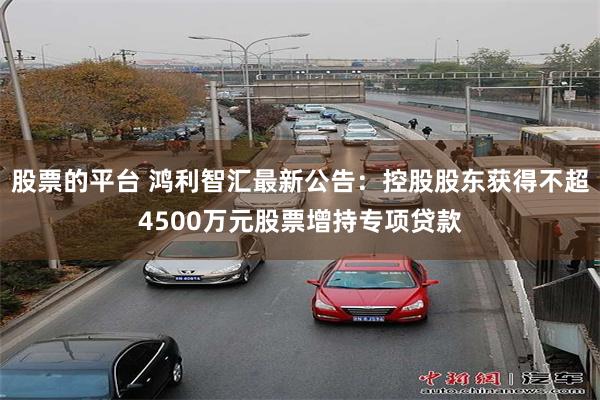 股票的平台 鸿利智汇最新公告：控股股东获得不超4500万元股票增持专项贷款