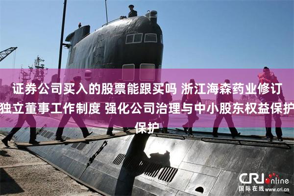 证券公司买入的股票能跟买吗 浙江海森药业修订独立董事工作制度 强化公司治理与中小股东权益保护