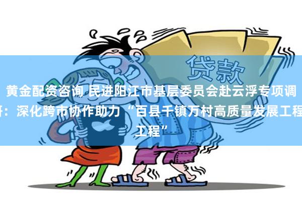 黄金配资咨询 民进阳江市基层委员会赴云浮专项调研：深化跨市协作助力 “百县千镇万村高质量发展工程”