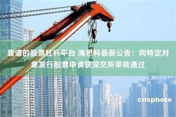 靠谱的股票杠杆平台 海思科最新公告：向特定对象发行股票申请获深交所审核通过