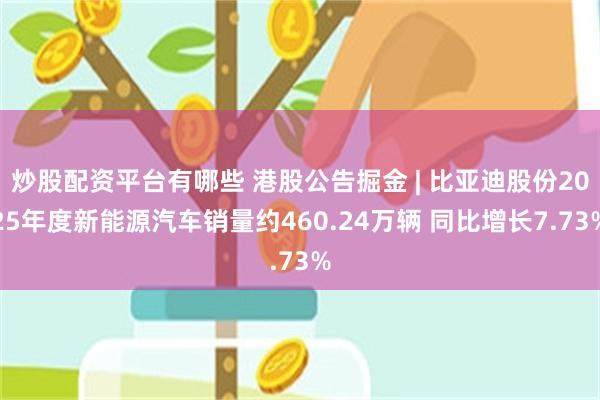 炒股配资平台有哪些 港股公告掘金 | 比亚迪股份2025年度新能源汽车销量约460.24万辆 同比增长7.73%