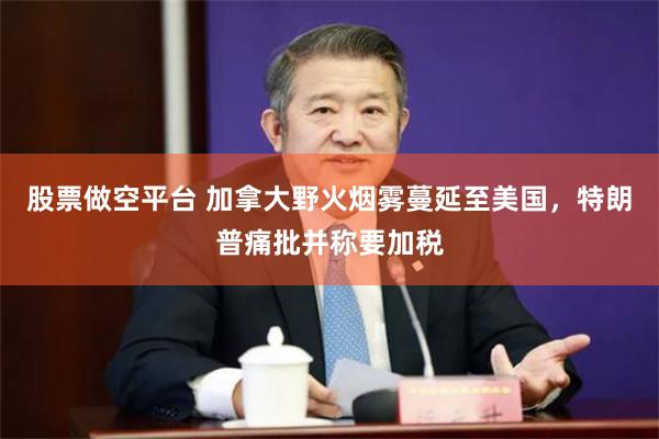 股票做空平台 加拿大野火烟雾蔓延至美国,特朗普痛批并称要加税