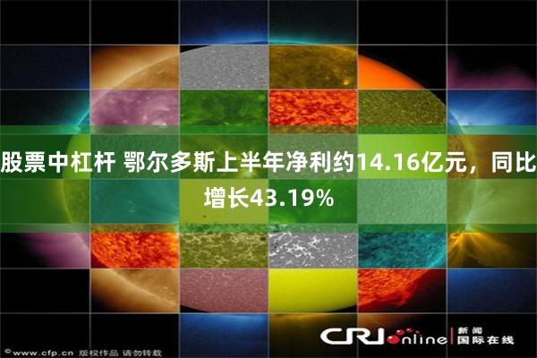 股票中杠杆 鄂尔多斯上半年净利约14.16亿元，同比增长43.19%