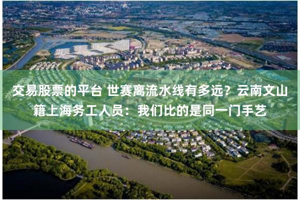 交易股票的平台 世赛离流水线有多远？云南文山籍上海务工人员：我们比的是同一门手艺
